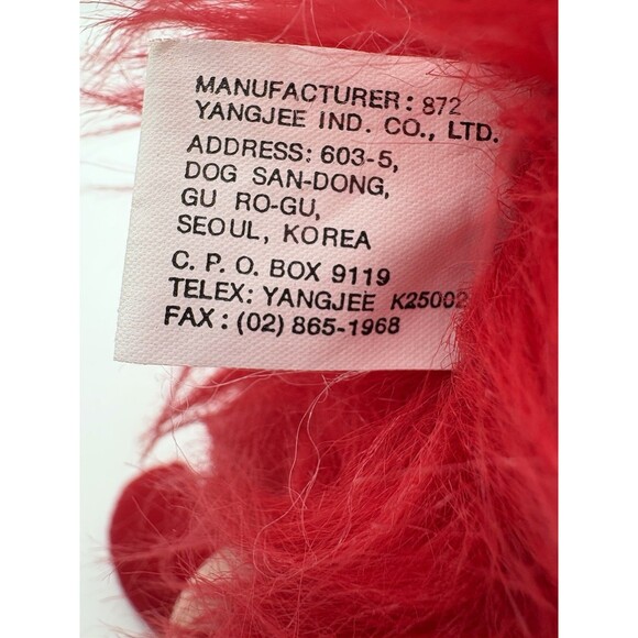 Vintage Raz Furbles Red Plush Monster Hand Puppet 14" 1987 Yang Jee - Picture 6 of 10